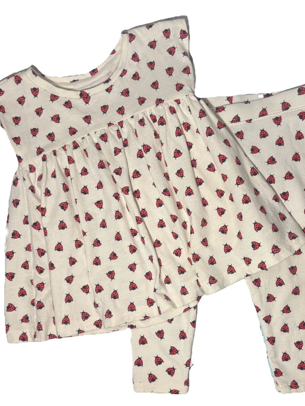 Baby Gap Girls Cream Ladybug Matching Set Size 12-18 Months